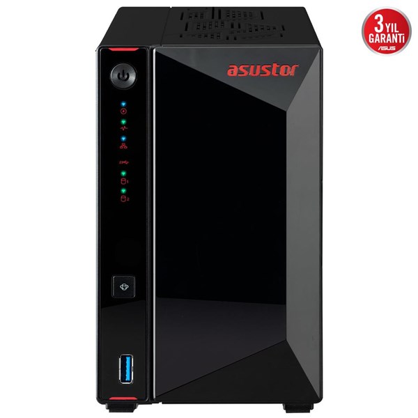 ASUSTOR AS5402T-8GB CELERON N5105-8GB RAM-2-diskli Nas Sunucu (Disksiz)