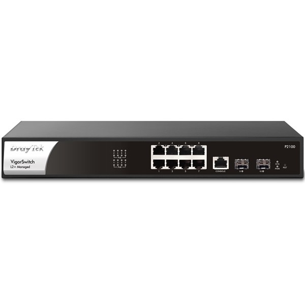 DRAYTEK 8port 140w FULL PoE VigorSwitch P2100 GIGABIT 2X SFP Yönetilebilir Switch