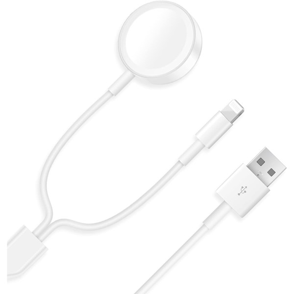 Codegen Apple Watch SE/8/7/6/5/4/3/2/1 ve İphone 14/13/12/11/Pro/Max Serisi Uyumlu 2in1 Şarj Kablosu Adaptörü Manyetik Şarj Aleti