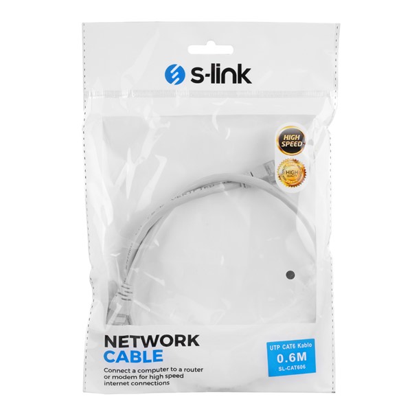 S-link SL-CAT606 0.6m UTP Turuncu CAT6 Patch Kablo