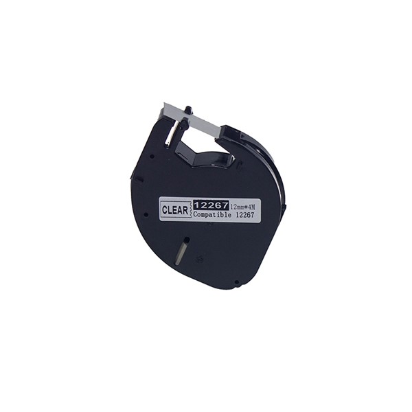 Prıntpen Dymo Letratag 12267 Plastyk ?Effaf Etykete Syyah (12268/S0721530) (12Mm X 4M) 