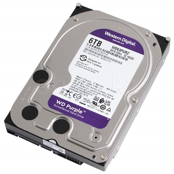 WD 3.5" 6TB PURPLE WD63PURZ 5700 RPM 256MB SATA-3 Güvenlik Diski	