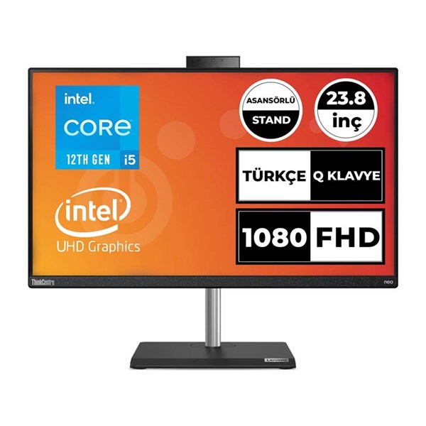 LENOVO 23.8" NEO 30A 24 12CE0086TX CORE i5 12450H-8GB RAM-256GB NVME-FDOS