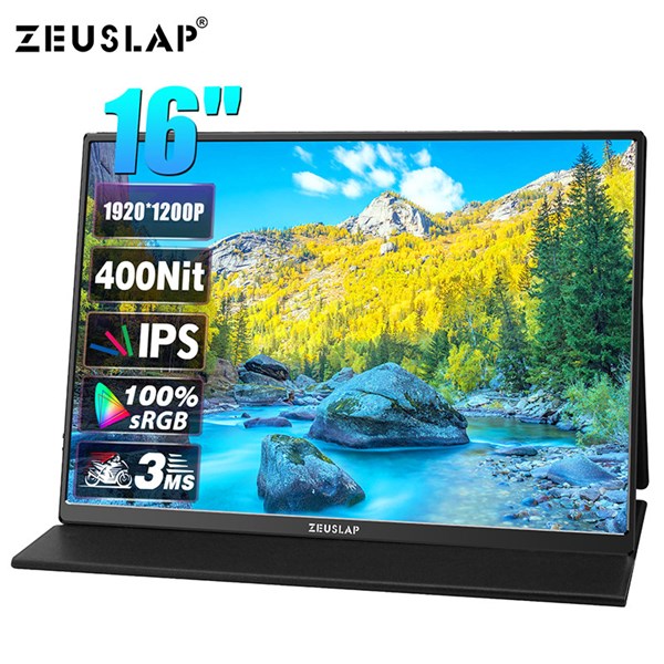 ZEUSLAP 16" IPS P16 3MS 60Hz mHDMI-TYPE-C Taşınabilir Grafik Tasarım Monitör (1920 X 1200)