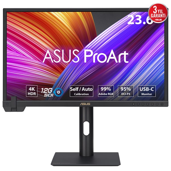 ASUS 23.6" IPS PROART PA24US 5MS 60HZ HDMI-DP USBC PIVOT GRAFİK TASARIM MONİTÖRÜ 3840X2160