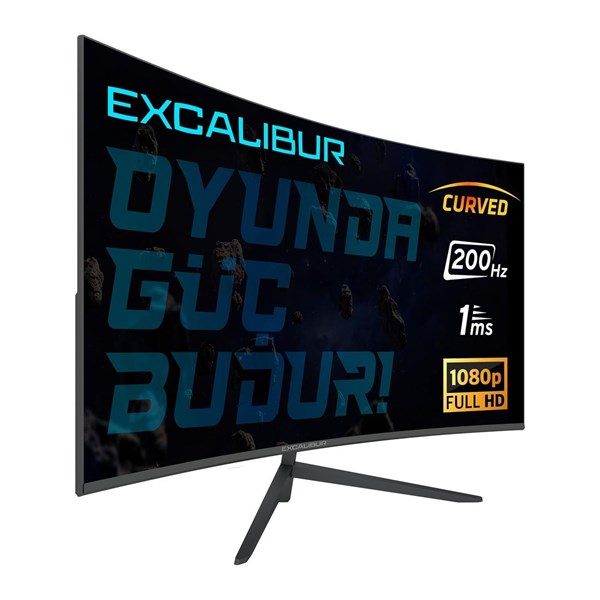 EXCALIBUR 27" VA E27FHD-G 1MS 200Hz HDMI-DP Kavisli Gaming Monitör (1920 X 1080)
