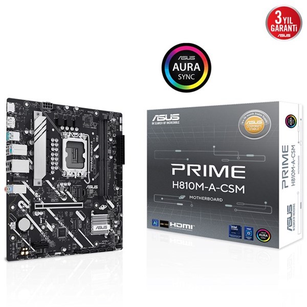 ASUS PRIME H810M-A-CSM DDR5 HDMI-DP PCIE 4.0 1851P MATX KURUMSAL ANAKART