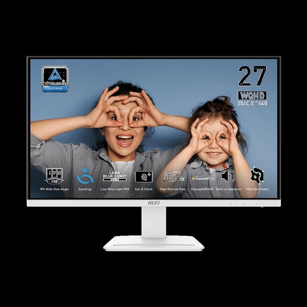 MSI 27" IPS MP273QW E2 1MS 100HZ HDMI-DP PİVOT MONİTÖR 2560X1440 BEYAZ