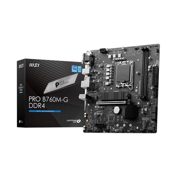 Msı Mb Pro B760m-G Ddr4 Soket 1700 Ddr4 5333Mhz(Oc) Pcı-E Gen4 2X M.2 Usb3.2 Dp Hdmı 1X2.5G Lan Matx