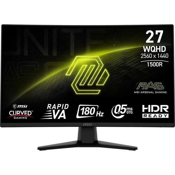 MSI 27" RAPID VA MAG 274CQF 0.5MS 180HZ HDMI-DP KAVISLI GAMING MONİTÖR 2560X1440