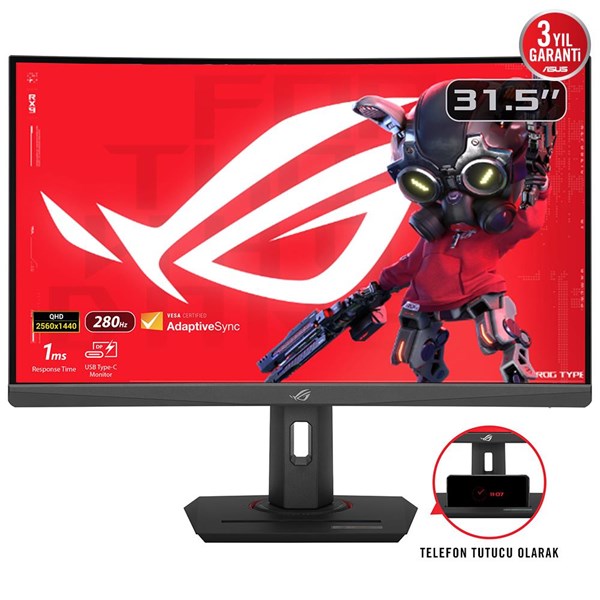 ASUS 31.5" FAST VA ROG STRIX XG32WCMS 1MS 280HZ HDMI-DP USBC KAVISLI KAMING MONİTÖR 2560X1440
