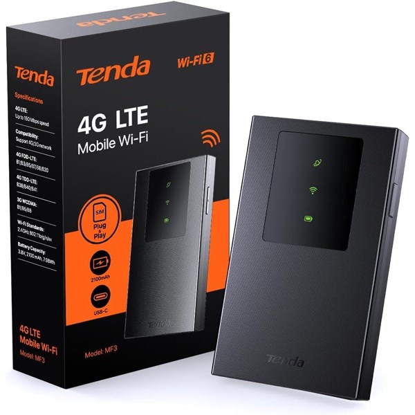 TENDA MF3 4G LTE WIFI6 BATARYALI TAŞINABİLİR MOBİL ROUTER