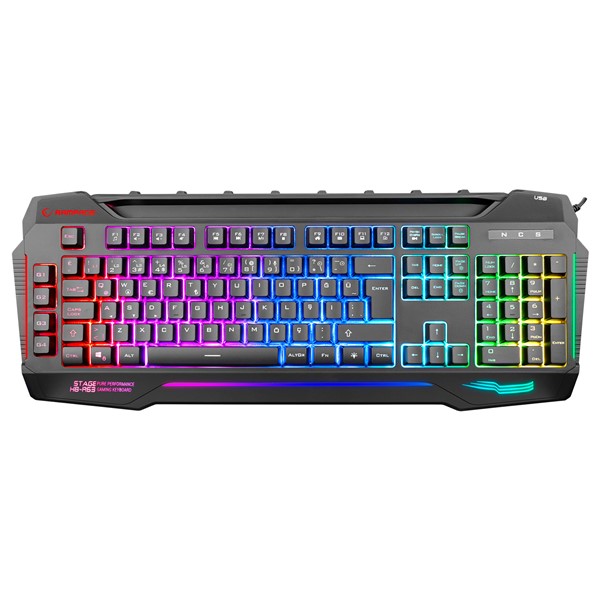 Rampage KB-R63 STAGE Siyah 4 Makro Fonksiyon Sese Duyarlı Işıklı Rainbow Q USB  Ses Mik Çıkışlı Oyuncu Klavyesi