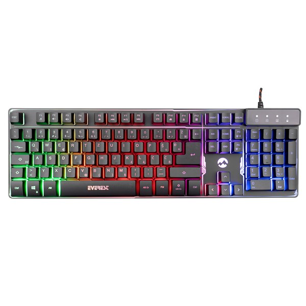 EVEREST KB-GX9 Siyah USB Gökkuşağı Renkli Aydınlatmalı LC Layout Standart Gaming Klavye