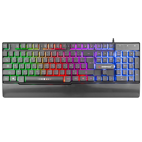 RAMPAGE KB-R66 BUBBLE USB Gökkuşağı Aydınlatmalı French/Arabic Layout Multimedia Gaming Klavye