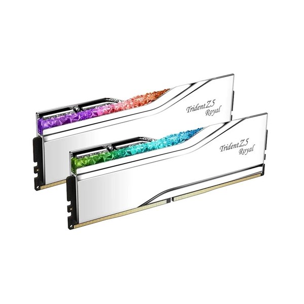 GSKILL 32GB (2X 16GB) DDR5 6000MHZ CL28 RGB DUAL KIT PC RAM TRIDENT Z5 ROYAL SILVER F5-6000J2836G16GX2-TR5S