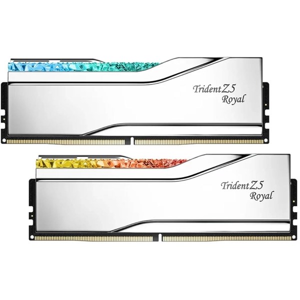 GSKILL 64GB (2X 32GB) DDR5 6000MHZ CL28 RGB DUAL KIT PC RAM TRIDENT Z5 ROYAL SILVER F5-6000J2836G32GX2-TR5S