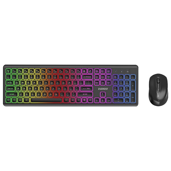 Everest KM-319BT Siyah 2.4G+BT1+BT2 Çoklu Cihaz Bağlantılı Q Set Kablosuz Klavye + Mouse