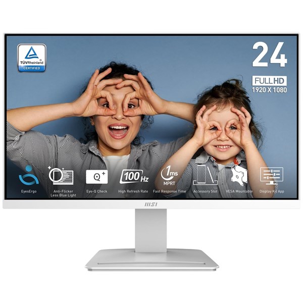 MSI 23.8" FLAT VA PRO MP2412W 1MS 100HZ HDMI EV OFİS MONİTÖRÜ BEYAZ