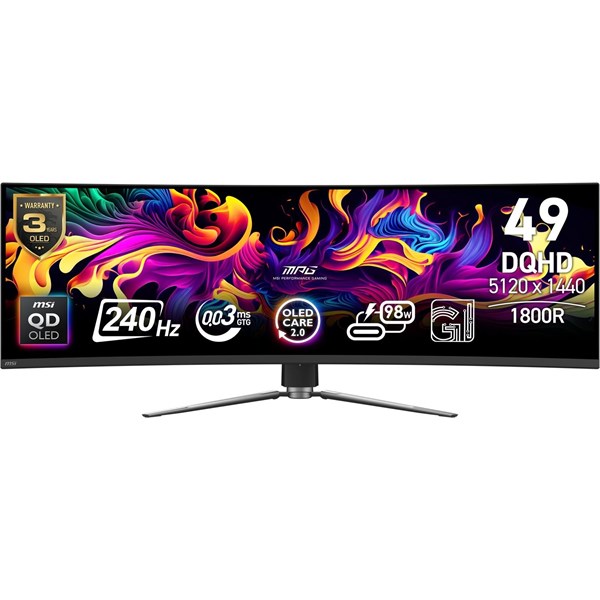 MSI 49" QD-OLED MPG 491CQPX 0.03MS 240HZ HDMI-DP USBC KAVISLI GAMING MONİTÖR 5120X1440