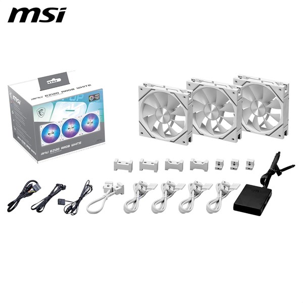 MSI MPG EZ120 ARGB-W KASA FANI+KONTROL ÜNİTESİ BEYAZ 3-lü paket 