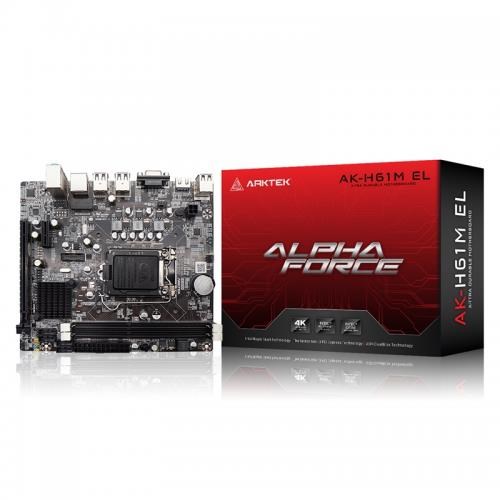 ARKTEK H61 ALPHA FORCE AK-H61M EL DDR3 HDMI PCIE 2.0 1155p mATX