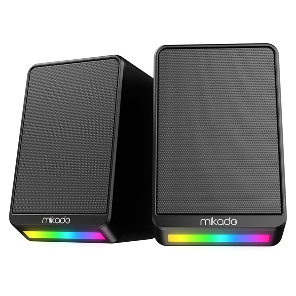 MIKADO  MD-178 2.0 3W*2 Siyah RGB Aydınlatmalı USB + 3.5mm USB 5V Speaker Hoparlör