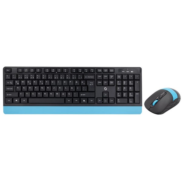 FRISBY Q TR FK-4885QU KABLOSUZ MULTIMEDYA KLAVYE MOUSE SET SİYAH MAVİ