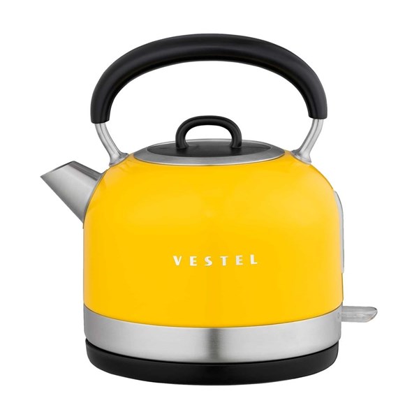 VESTEL Retro Sarı 2200 W 1.7 Lt Celık Kettle
